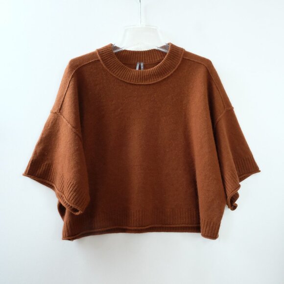 Anthropologie Sweaters - New ANTHROPOLOGIE Goldie Crew Neck Cashmere Sweater XS Copper Rust